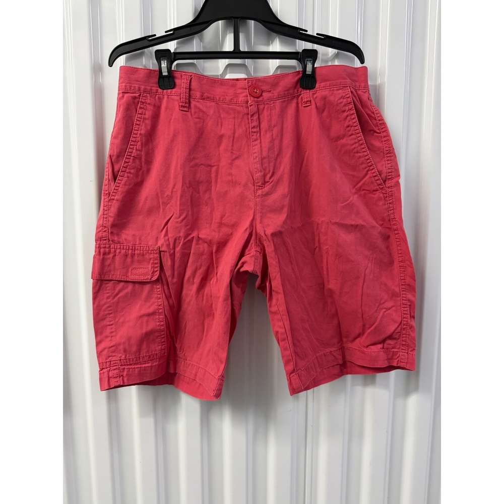 Columbia Sportswear Mens Cargo Shorts Size 32 Coral Red Pink Cotton 0120